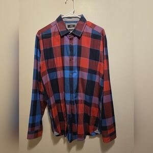 Boss Red and Blue Casual Button Down Shirt